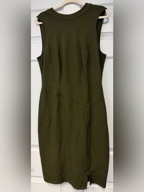Love Squared Olive Green Sleeveless Midi Shift Dress